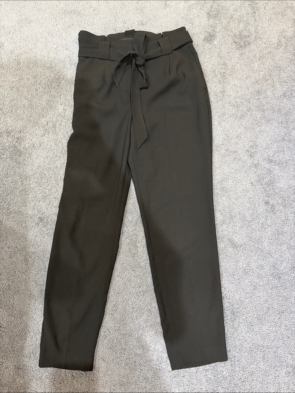 Express Black High Waist Tie-Front Trousers
